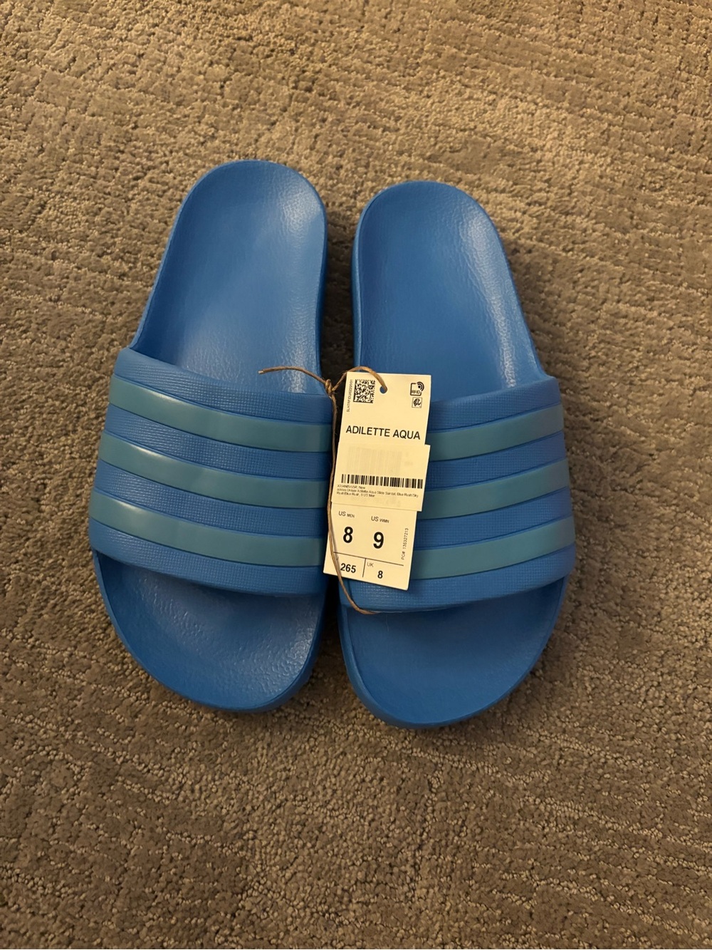 adidas Blue Adilette Aqua Slides
